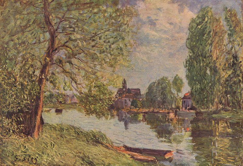 Alfred Sisley Flublandschaft bei Moret-sur-Loing oil painting image